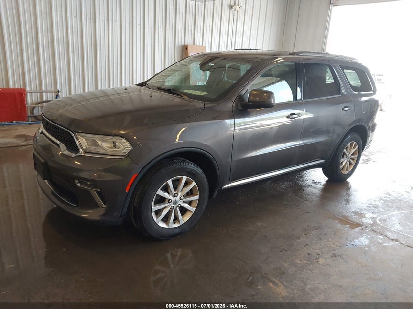 Vin: 1c4rdjag9mc544577, lot: 46024359, dodge durango sxt plus awd 20212