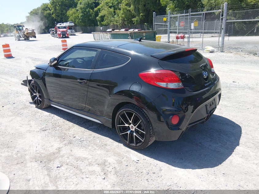 Vin: kmhtc6aexeu191696, lot: 46024621, hyundai veloster turbo w/black 20143
