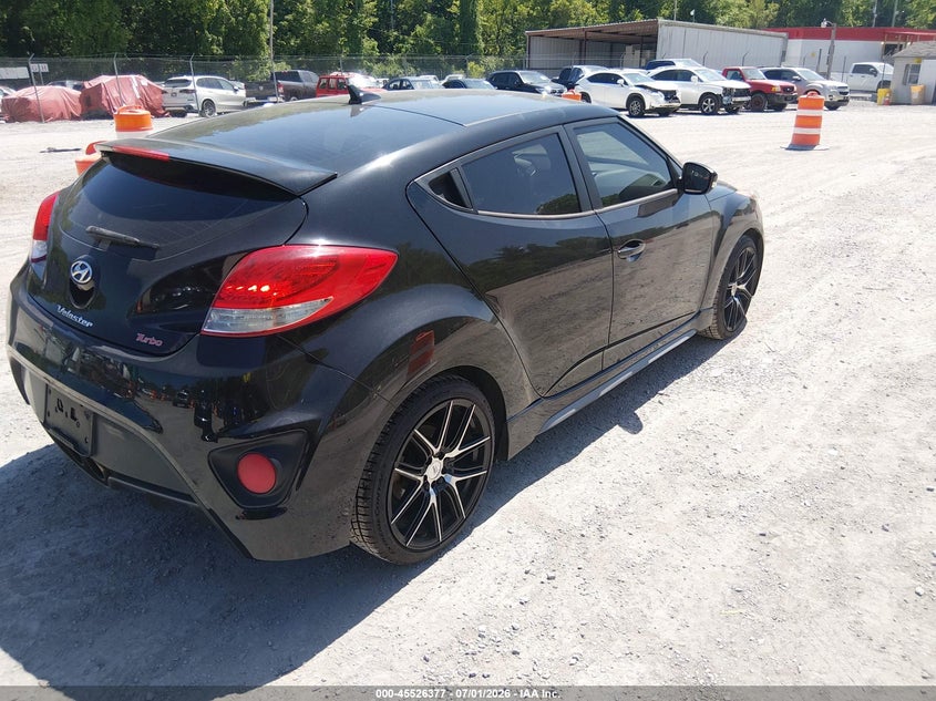 Vin: kmhtc6aexeu191696, lot: 46024621, hyundai veloster turbo w/black 20144
