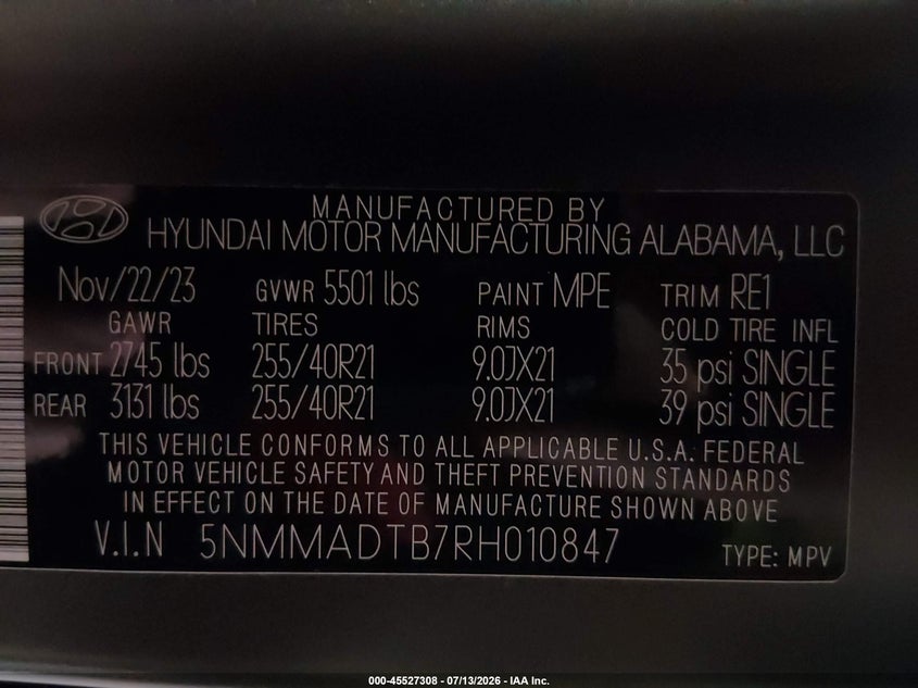 2024 Genesis Gv70 2.5T Awd VIN: 5NMMADTB7RH010847 Lot: 45527308
