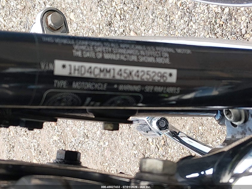 2005 Harley-Davidson Xl883 L VIN: 1HD4CMM145K425296 Lot: 45527432