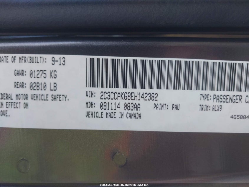 2014 Chrysler 300C Awd VIN: 2C3CCAKG8EH142382 Lot: 45527468