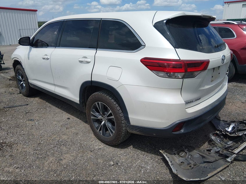Vin: 5tdzarfh2ks047195, lot: 46026047, toyota highlander le 20193