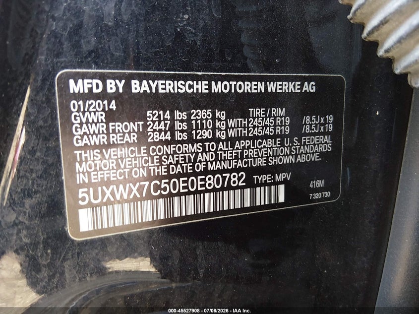 2014 BMW X3 SPORT UTILITY VEHICLE 3.0L I-6 DI, DOHC, VVT, TURBO, 300HP