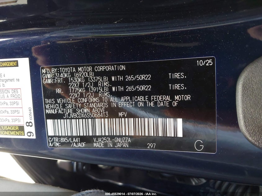 2025 Lexus Gx 550 Luxury+ VIN: JTJVBCDX6S5068413 Lot: 45529014