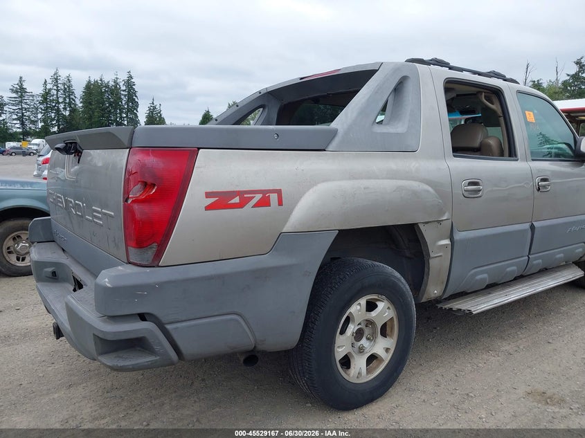 2002 Chevrolet Avalanche 1500 VIN: 3GNEK13T12G269092 Lot: 45529167