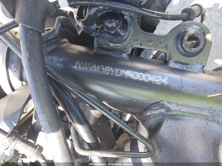 2022 Yamaha Yzfr7 VIN: JYARM38Y0NA000424 Lot: 45529422