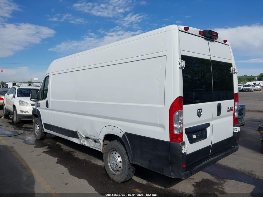 Vin: 3c6mrvjg1ne115535, lot: 46028974, ram promaster 3500 cargo van high roof 159 wb ext 20223