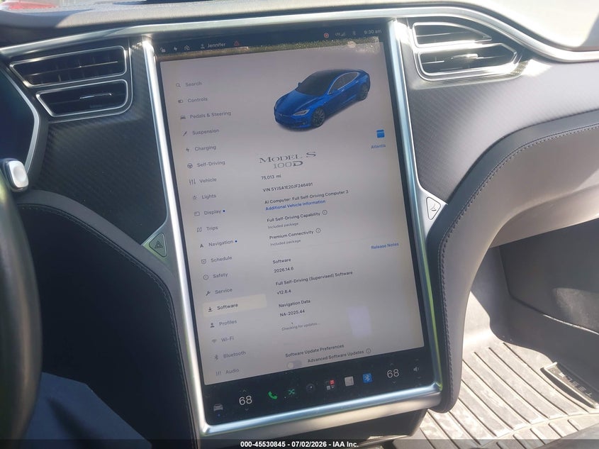 2018 Tesla Model S 100D/75D/P100D VIN: 5YJSA1E20JF246491 Lot: 45530845