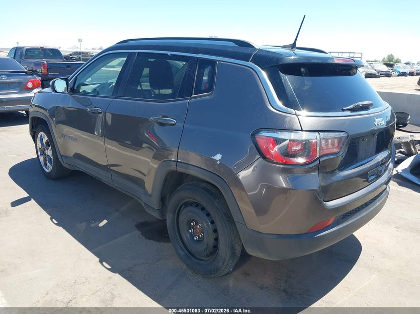 Vin: 3c4njccb5jt300624, lot: 46029307, jeep compass limited fwd 20183
