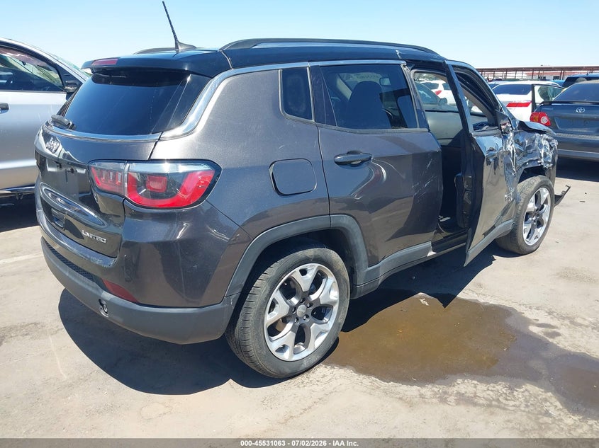 Vin: 3c4njccb5jt300624, lot: 46029307, jeep compass limited fwd 20184