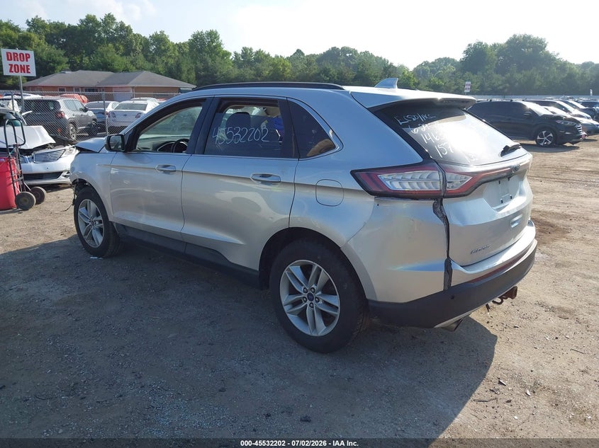 Vin: 2fmtk4j84fbb02908, lot: 46030446, ford edge sel 20153