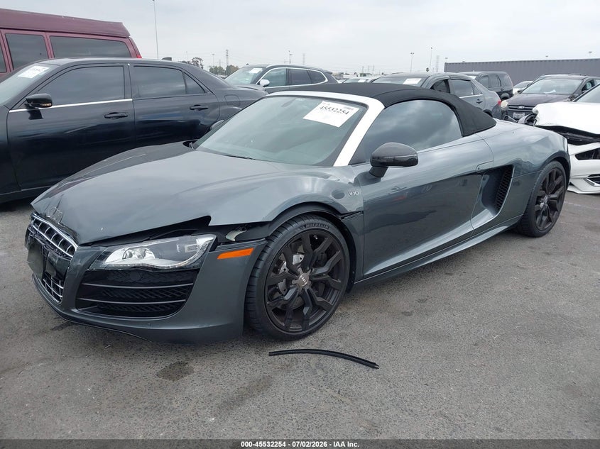 Vin: wuavnafg9cn002938, lot: 46030498, audi r8 5.2l 20122