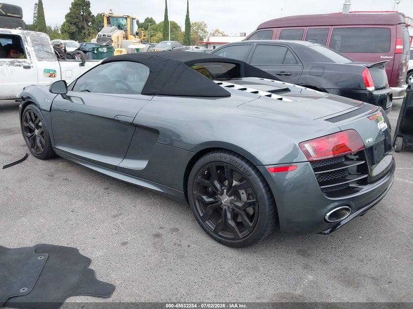 Vin: wuavnafg9cn002938, lot: 46030498, audi r8 5.2l 20123