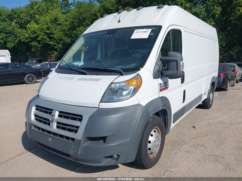 Vin: 3c6trvdg9ee104323, lot: 46031046, ram promaster 2500 high roof 20142