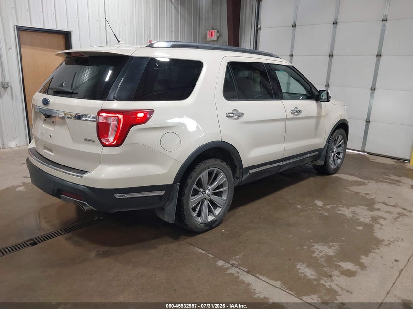 Vin: 1fm5k8f80jgb16735, lot: 46031201, ford explorer limited 20184