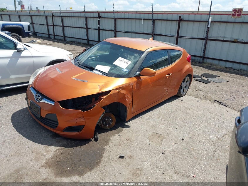 Vin: kmhtc6adxeu212330, lot: 46031388, hyundai veloster base w/black 20142