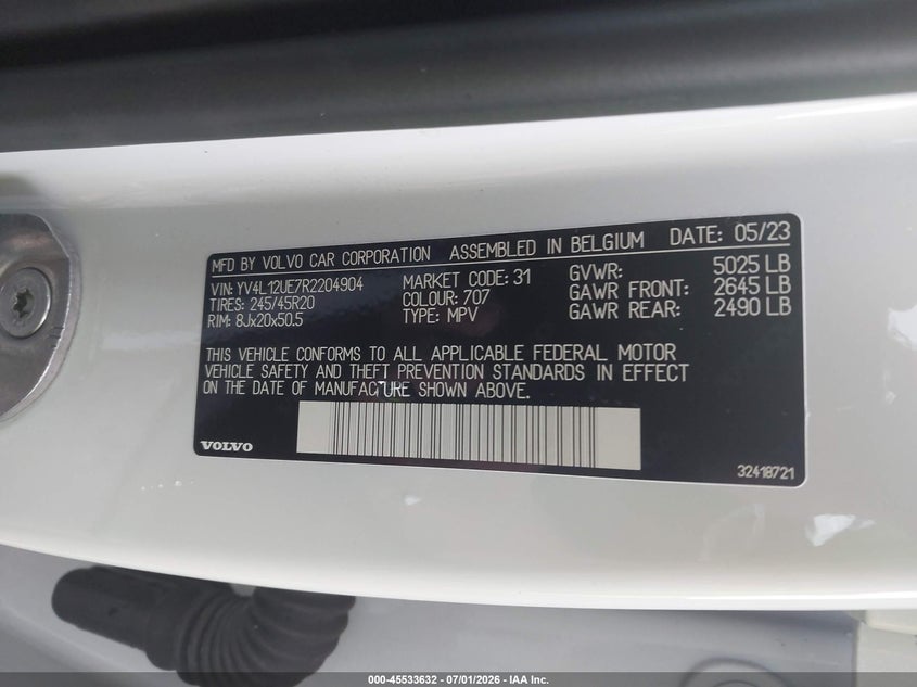2024 Volvo Xc40 B5 Plus Bright Theme VIN: YV4L12UE7R2204904 Lot: 45533632