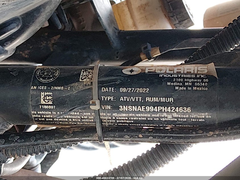 2023 Polaris Rzr Xp 1000 VIN: 3NSNAE994PH424636 Lot: 45533789