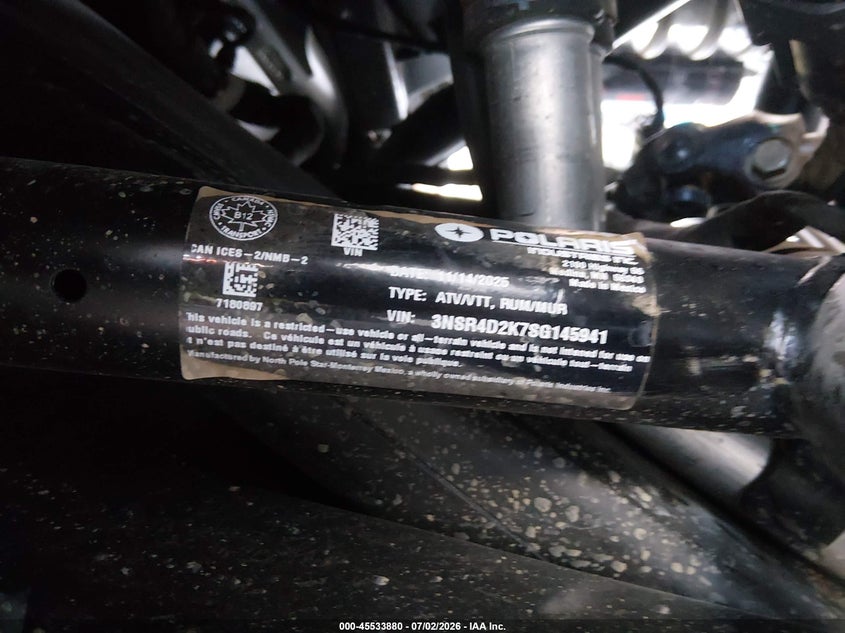 2025 Polaris Rzr Pro R 4 Ultimate VIN: 3NSR4D2K7SG145941 Lot: 45533880