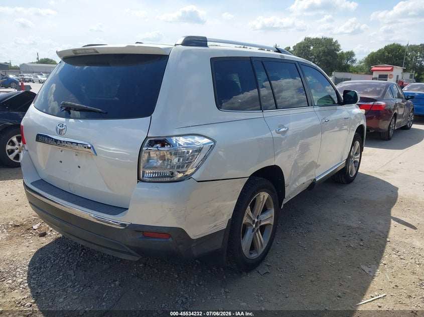 Vin: 5tdyk3eh4ds131822, lot: 46032476, toyota highlander limited v6 20134