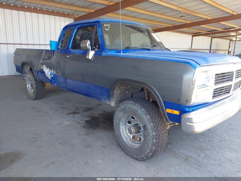1991 Dodge W-Series W200/W250, Правый бок, IAAI, VIN 1B7KM2686MF202320