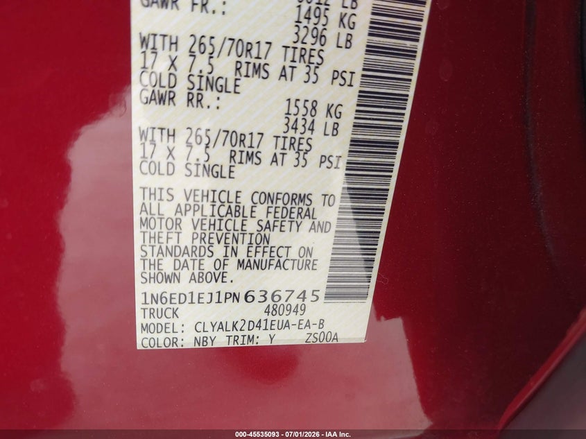 2023 NISSAN FRONTIER PRO-X 4X2 — Photo 9