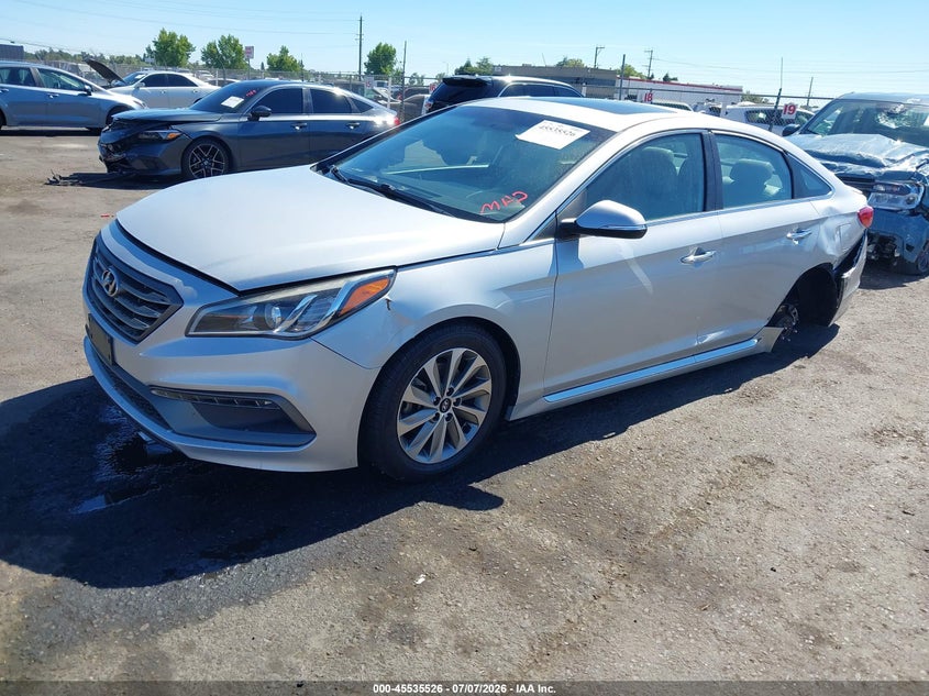 2017 Hyundai Sonata, Left Rear, IAAI, VIN 5NPE34AF8HH472680 — photo 2
