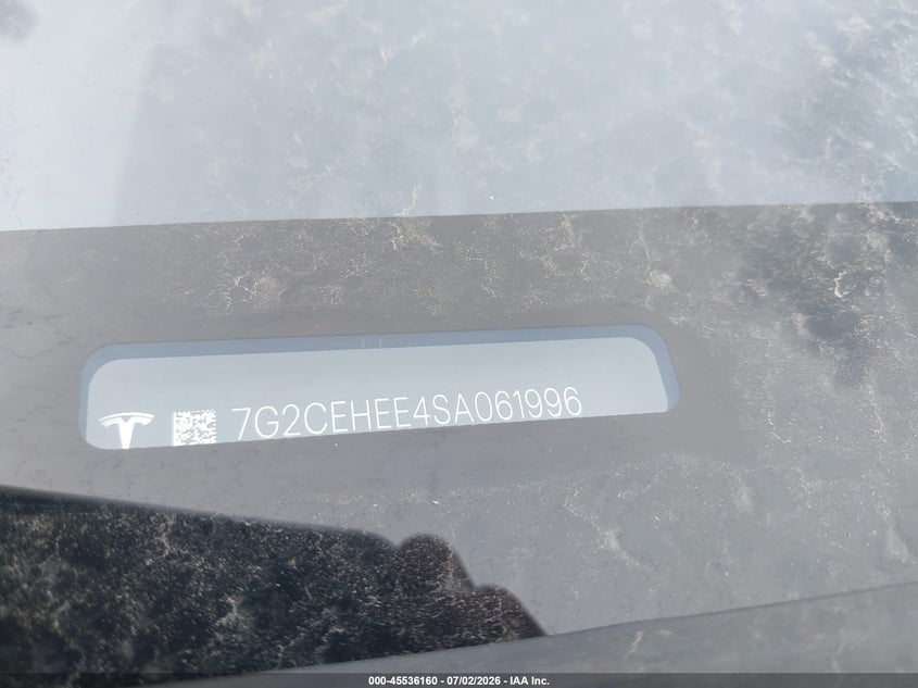 2025 Tesla Cybertruck Cyberbeast VIN: 7G2CEHEE4SA061996 Lot: 45536160