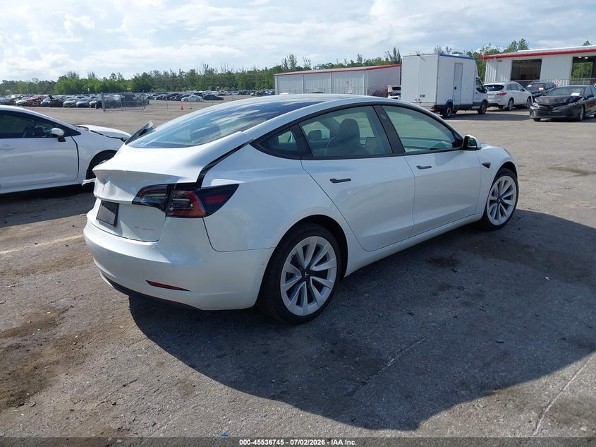 2022 TESLA MODEL 3 SEDAN ELECTRIC