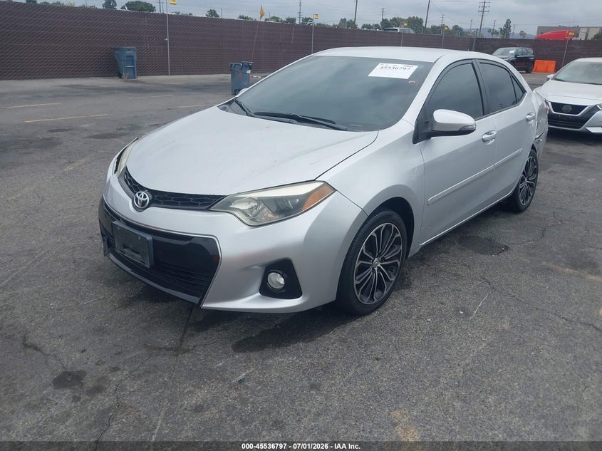 2016 TOYOTA COROLLA SEDAN 1.8L I-4 DOHC, VVT, 132HP
