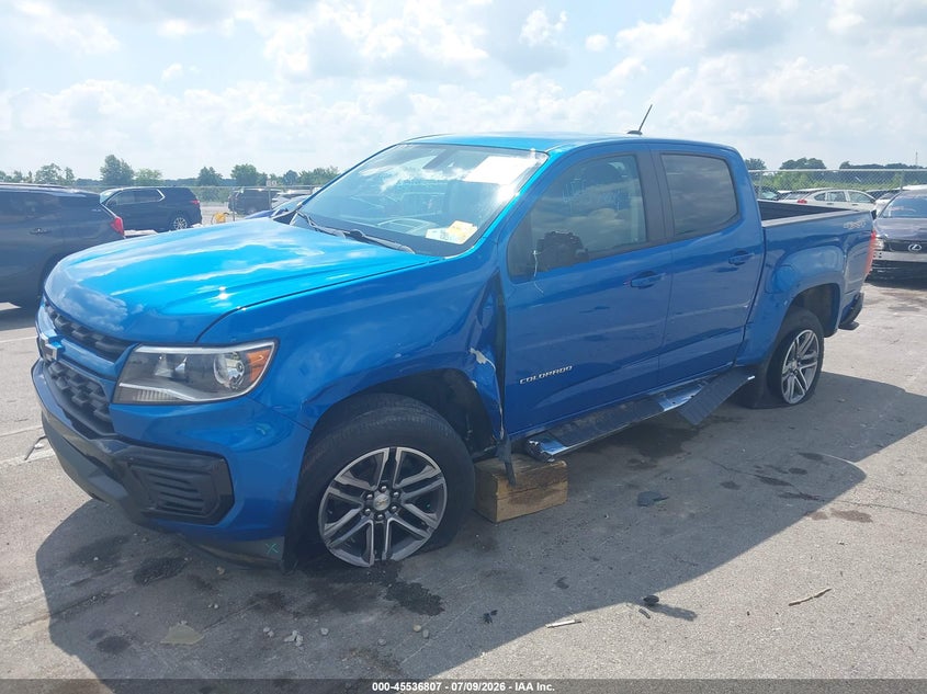 2021 Chevrolet Colorado 4Wd Short Box Wt, Лівий бік, IAAI, VIN 1GCGTBEN3M1281040 — фото 2