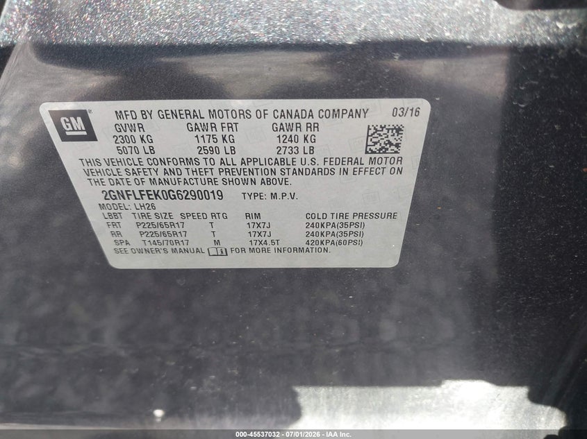 2016 CHEVROLET EQUINOX LT — Photo 9