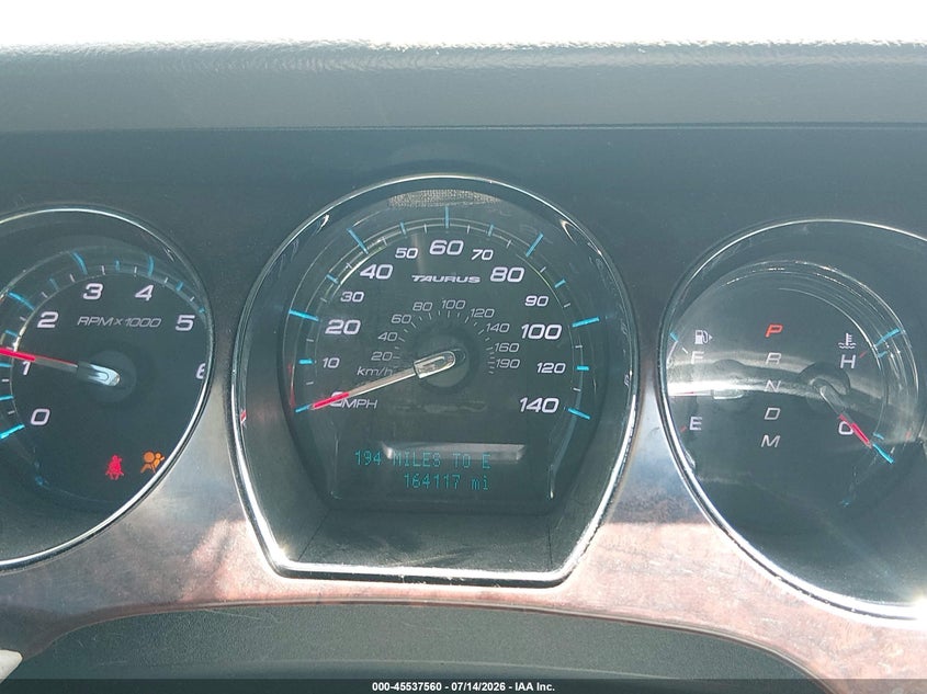 2012 Ford Taurus Sel VIN: 1FAHP2EWXCG123815 Lot: 45537560