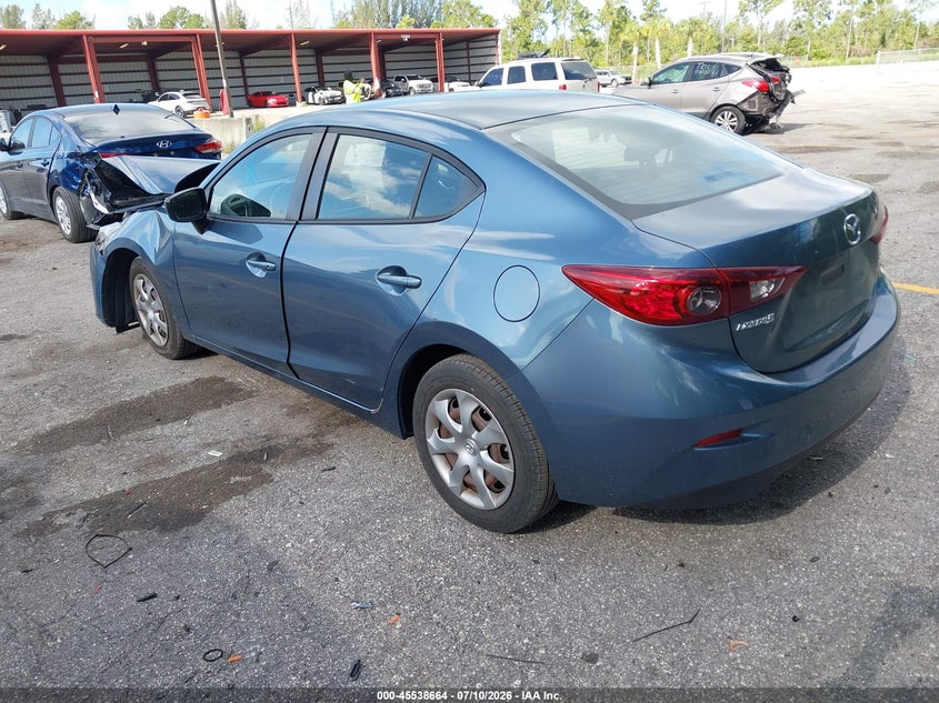 Vin: jm1bm1t79g1298516, lot: 46036933, mazda mazda3 i sport 20163