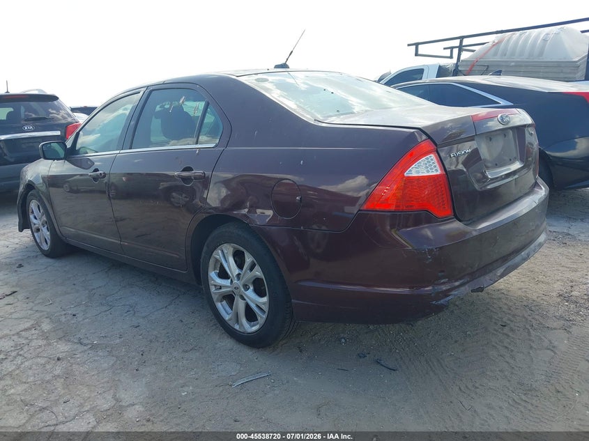 Vin: 3fahp0ha6cr143752, lot: 46036989, ford fusion se 20123