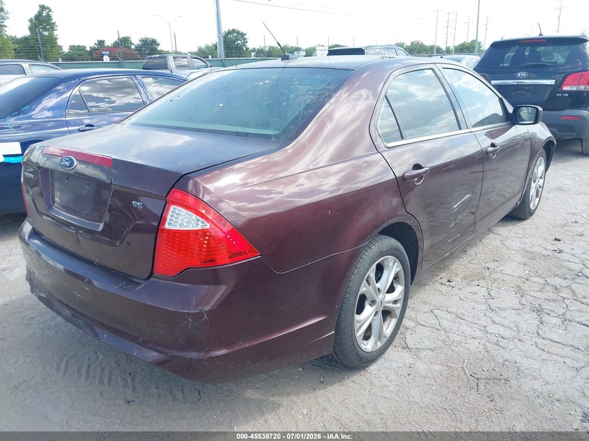 Vin: 3fahp0ha6cr143752, lot: 46036989, ford fusion se 20124