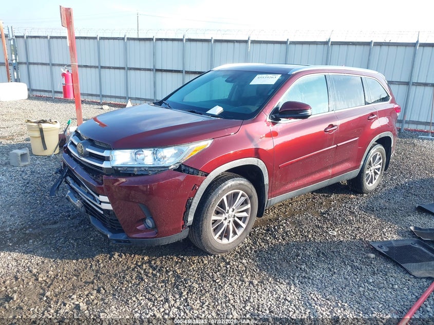 2019 Toyota Highlander, Удар спереду, IAAI, VIN 5TDJZRFH3KS971179 — фото 2