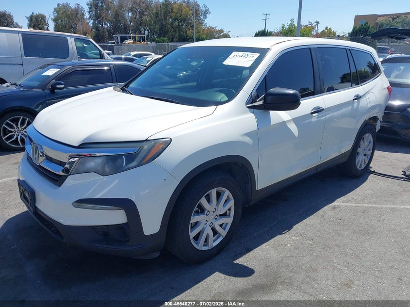 Vin: 5fnyf5h15kb020485, lot: 46038546, honda pilot lx 20192