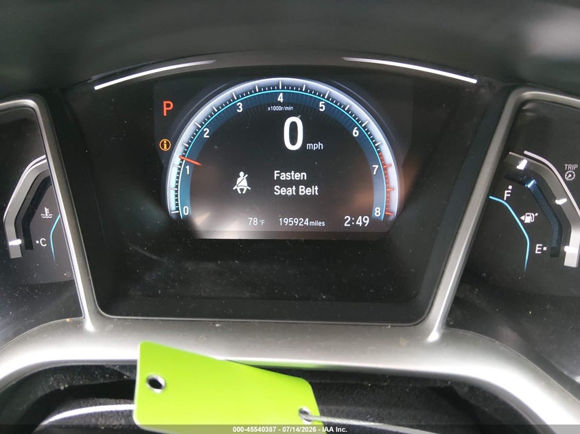 2016 HONDA CIVIC SEDAN 2.0L I-4 DOHC, VVT, 158HP