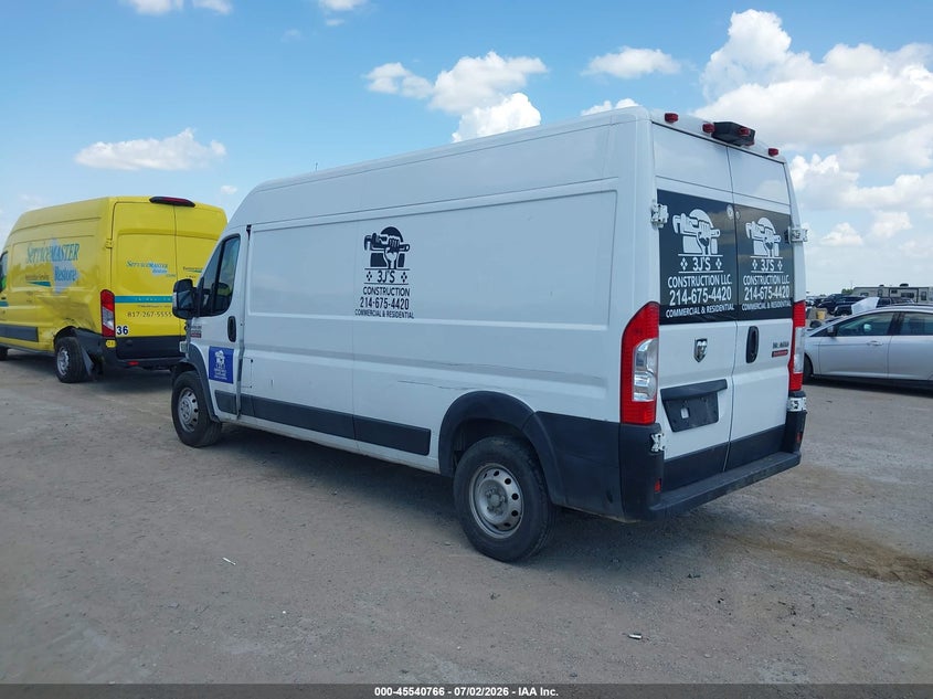 Vin: 3c6trvdg5ke563327, lot: 46039035, ram promaster 2500 high roof 159 wb 20193
