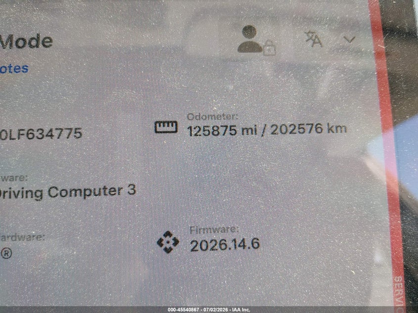 TESLA MODEL 3 2020 VIN 5YJ3E1EA0LF634775