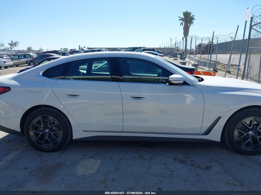 2025 BMW I4 Gran Coupe Edrive40 VIN: WBY23HD0XSFV77206 Lot: 45541437