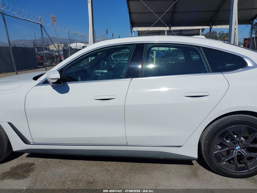 2025 BMW I4 Gran Coupe Edrive40 VIN: WBY23HD0XSFV77206 Lot: 45541437