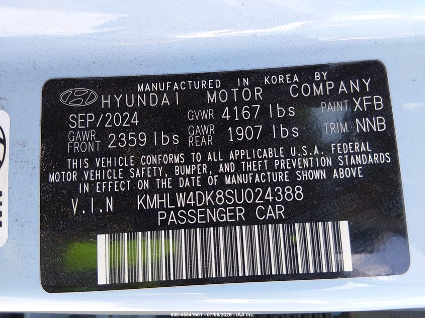 2025 Hyundai Elantra N VIN: KMHLW4DK8SU024388 Lot: 45541601