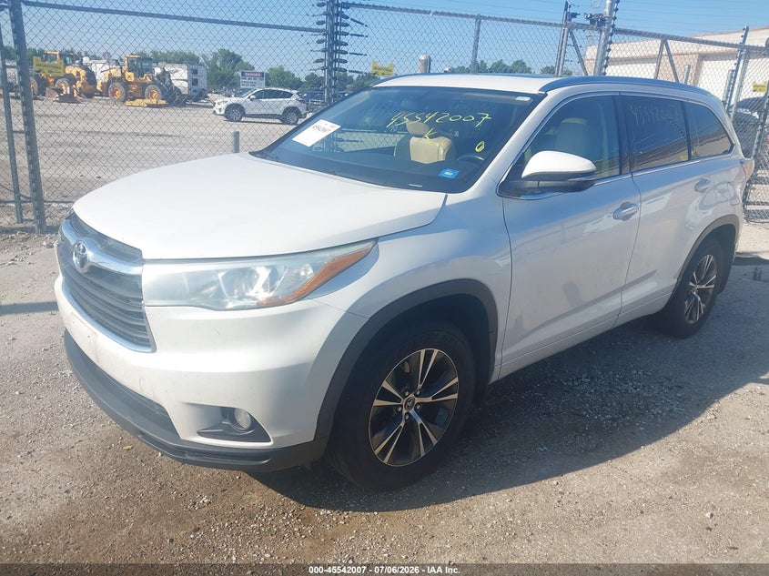 Vin: 5tdjkrfh4gs232088, lot: 46040276, toyota highlander xle v6 20162
