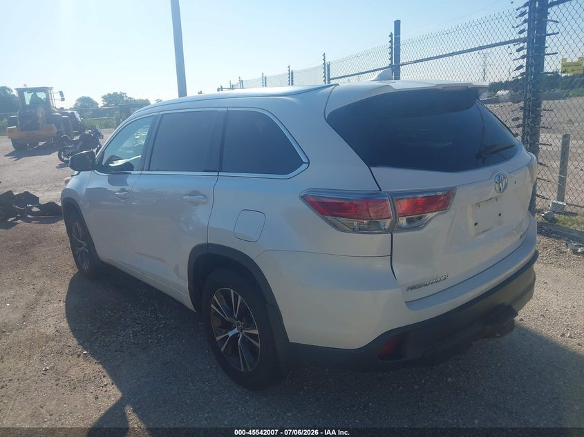 Vin: 5tdjkrfh4gs232088, lot: 46040276, toyota highlander xle v6 20163