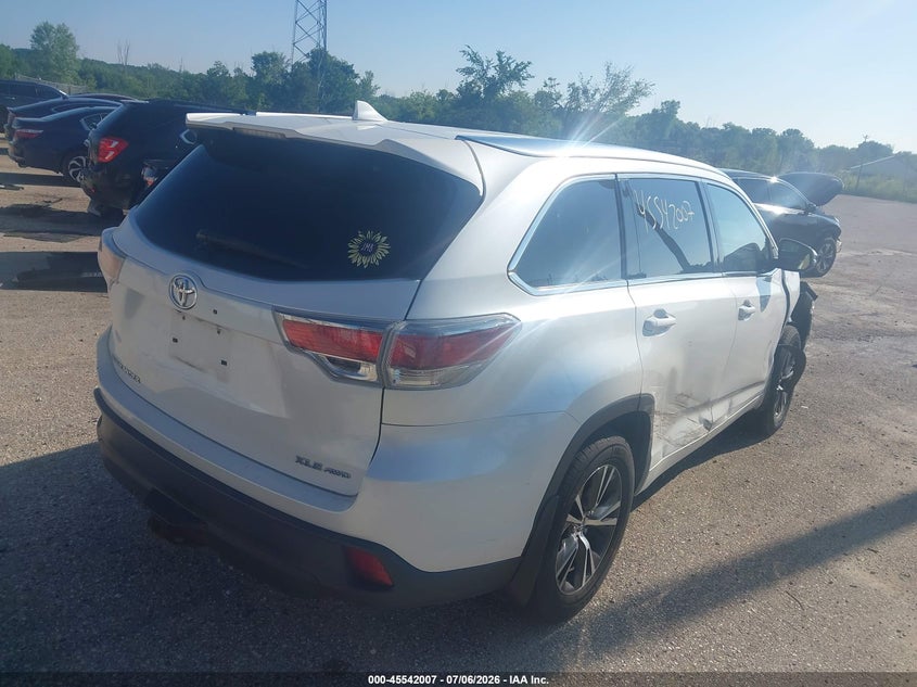 Vin: 5tdjkrfh4gs232088, lot: 46040276, toyota highlander xle v6 20164