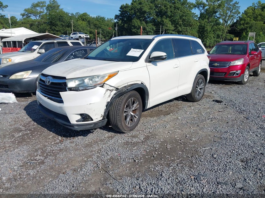 Vin: 5tdkkrfh5gs506712, lot: 46040371, toyota highlander xle v6 20162