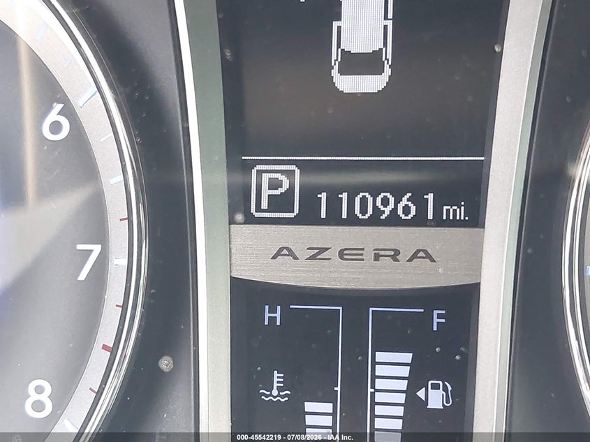2013 Hyundai Azera VIN: KMHFH4JG9DA326378 Lot: 45542219